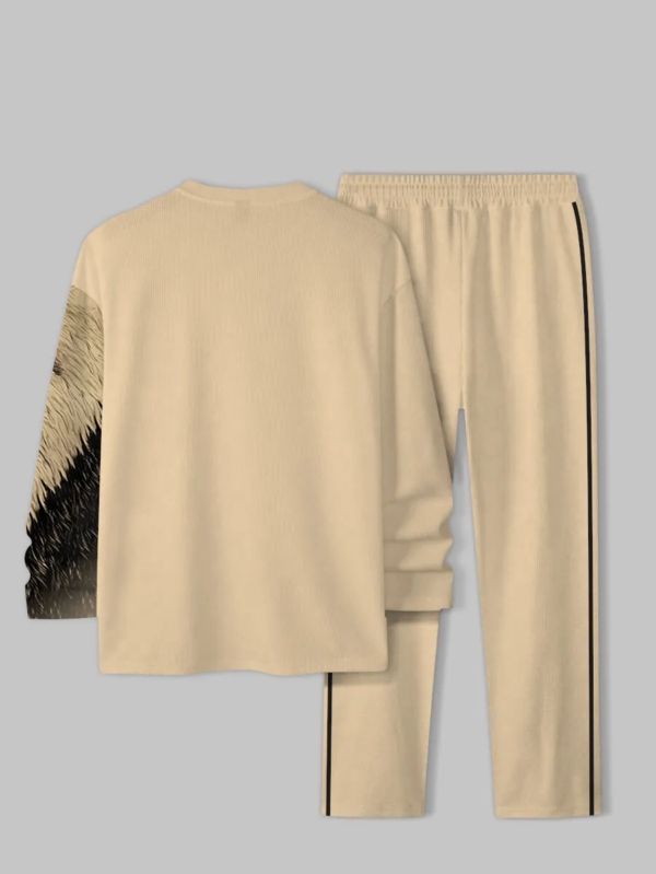 2Pcs-Mens-Casual-Hoodie-Sweatpants-Set-Long-Sleeved-MILANO-Print-Tracksuit-For-All-Seasons. - Image 3