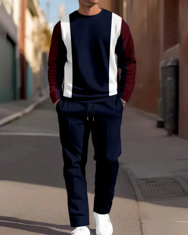 Mens-Simple-Colorblock-Round-Neck-Casual-Sports-Set-0155.
