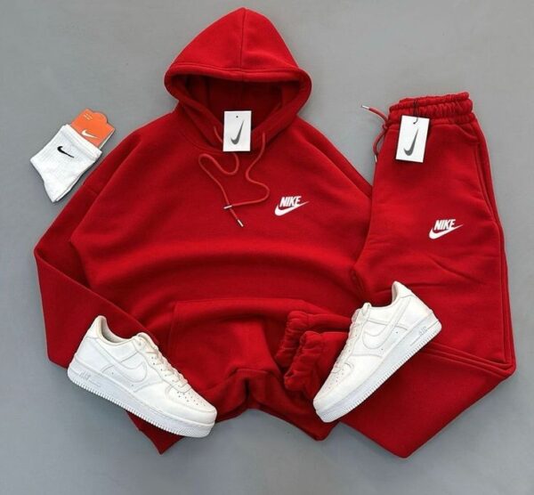 Red Nike superior sweat shirt and pant
